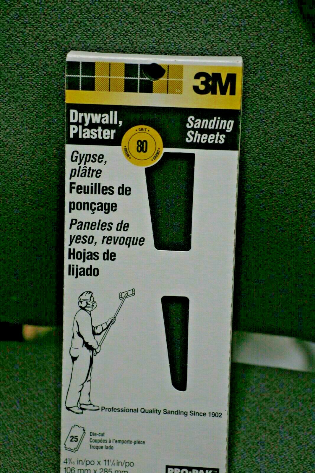 3M Drywall Plaster Sanding Sheets Pro-Pak 99433NA 80D Grit 2 packs of 25 Count