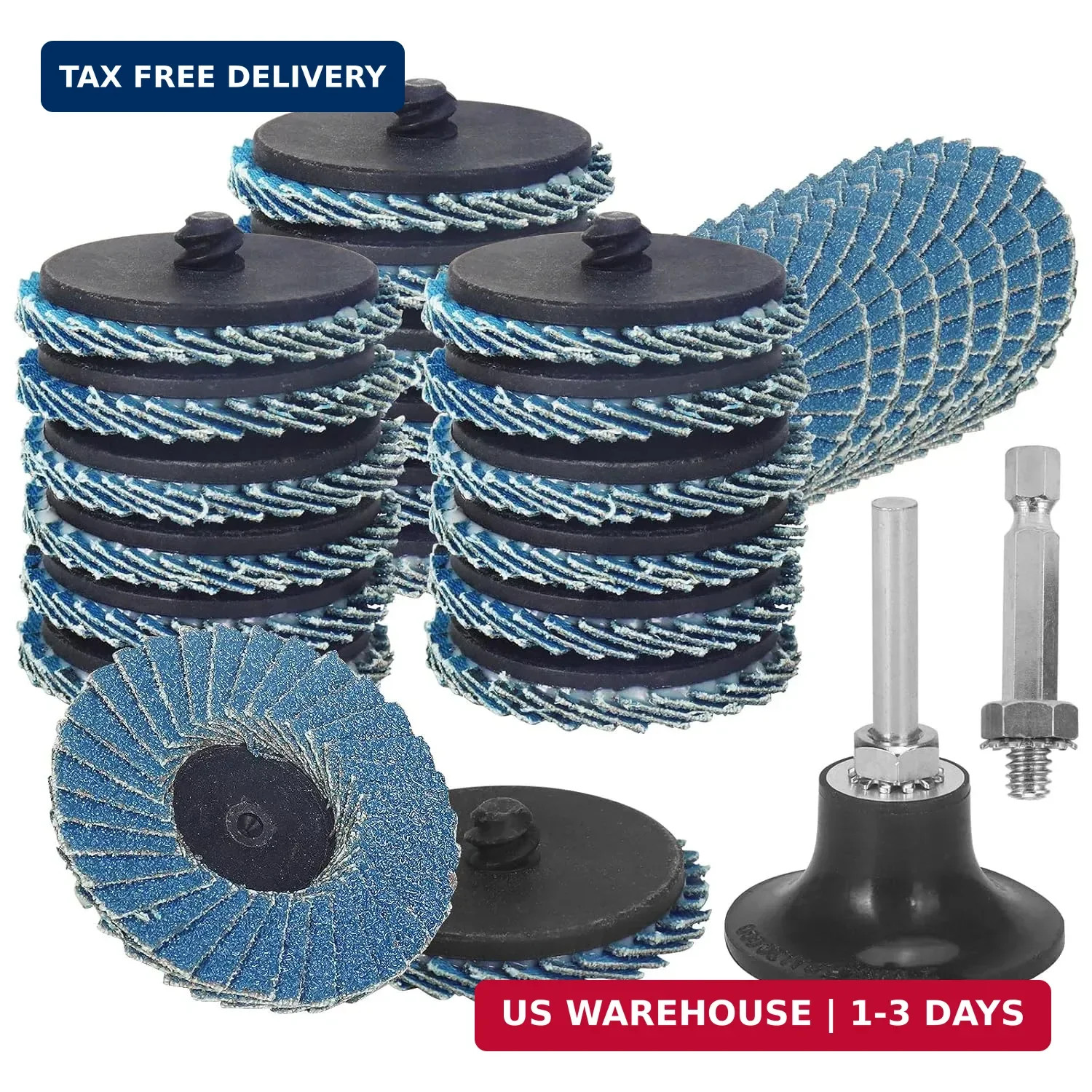 20Pcs 2 inch Zirconia Mini Flap Disc Quick Change Sanding Discs Mix Set Include