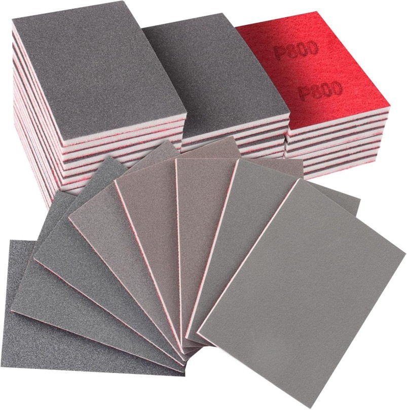 Sanding Sponge Kit 180-3000 Grit Hook Loop Wet Dry Foam Pads for Wood Metal Auto