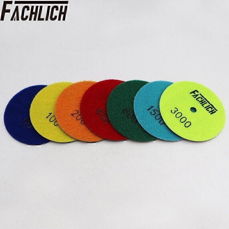 7pcs/set 4” B Dry Diamond Polishing Pads Sanding Grinding Disc for Granite Tile