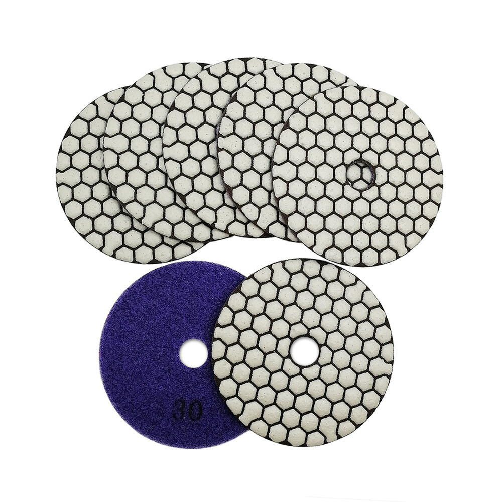 SHDIATOOL Diamond Polishing Pad 7pcs 4 inch for Stone Granite Marble Grit 30