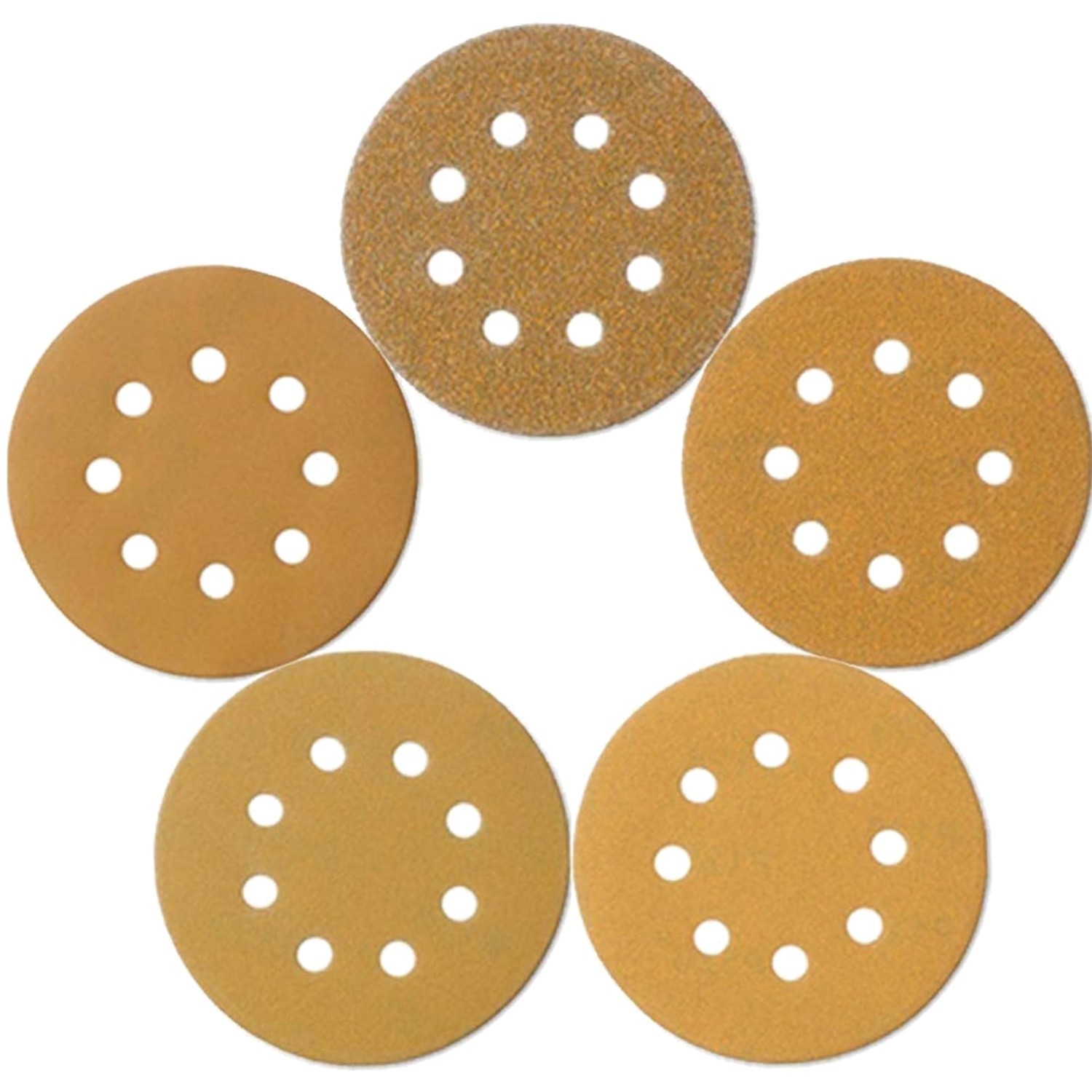 5-Inch 8-Hole Hook and Loop Sanding Discs, Orbital Sander Sandpaper Discs, 10…