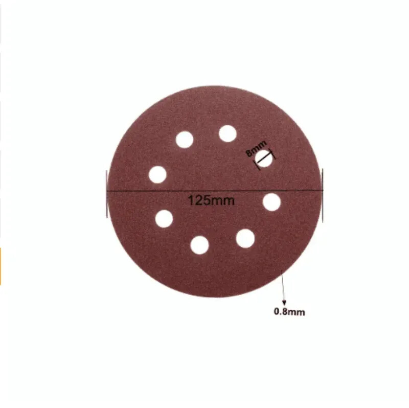 8 Hole 125mm Sandpaper Woodworking Metal Grinding Disc Abrasive Polishing Tools