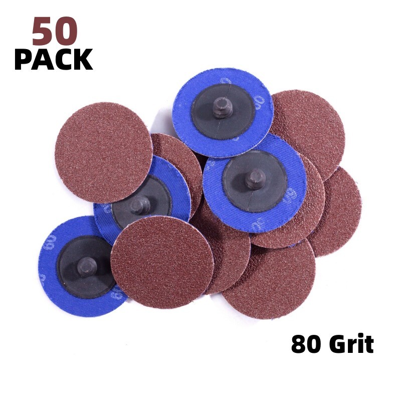 50PCS 2″ 80 Grit Aluminum Oxide Roll Lock Grinding Sanding Discs for Die Grinder
