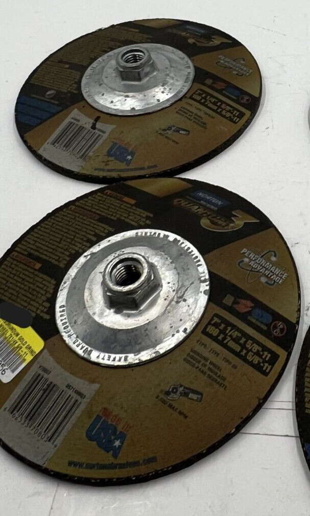 (QTY 2) Norton Abrasives Depressed Center Wheel 70803 7″ x 1/4″ x 5/8″-11