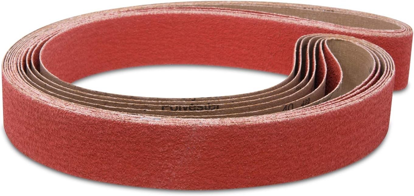40 Grit Extra Course Ceramic Sanding Belts – 6 Pack, USA Made for Durability