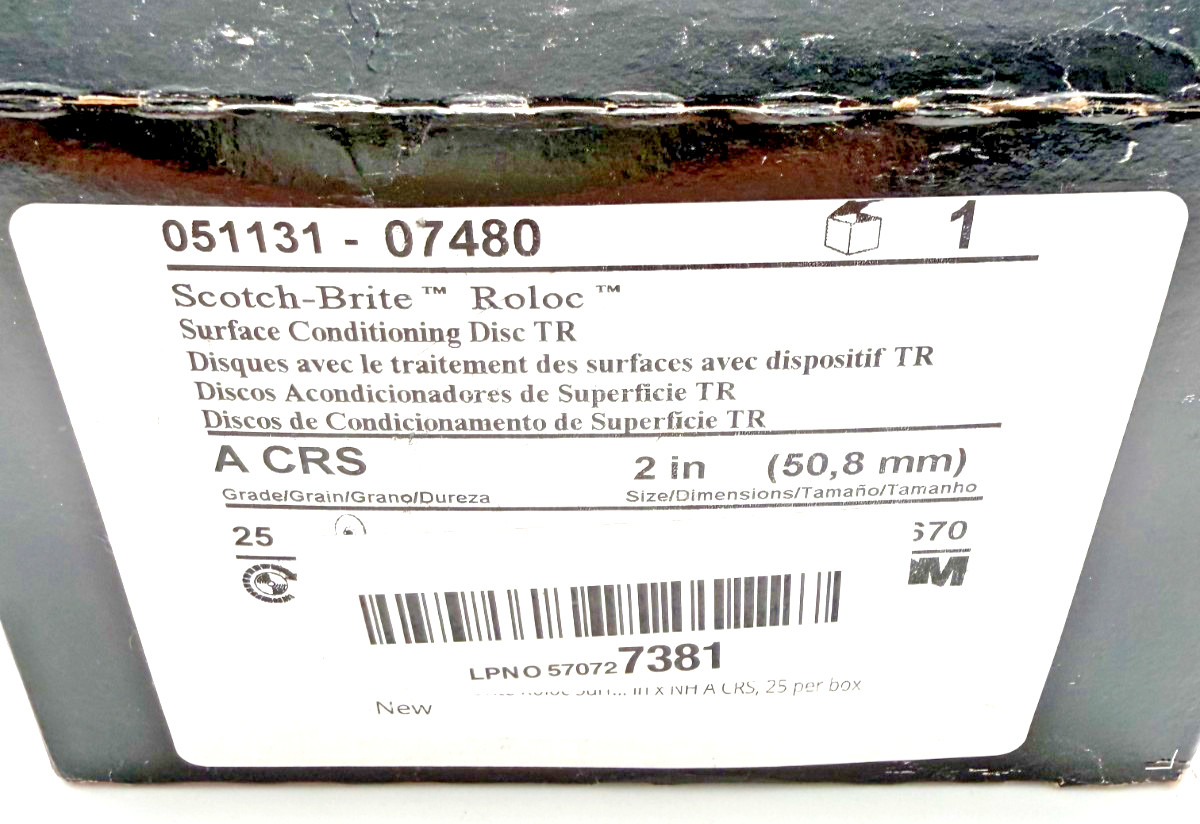 3M Scotch-Brite 07480 Roloc Surface Conditioning Disc 2 In CRS 25 Pack