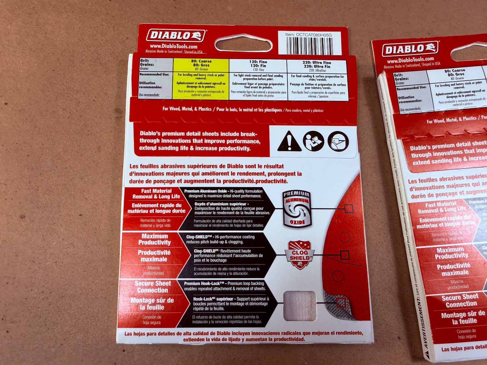 (3) 5-packs Diablo Hook Lock 3-7/8” x 5-1/2″ Sanding Pads 80/120/220 Grit