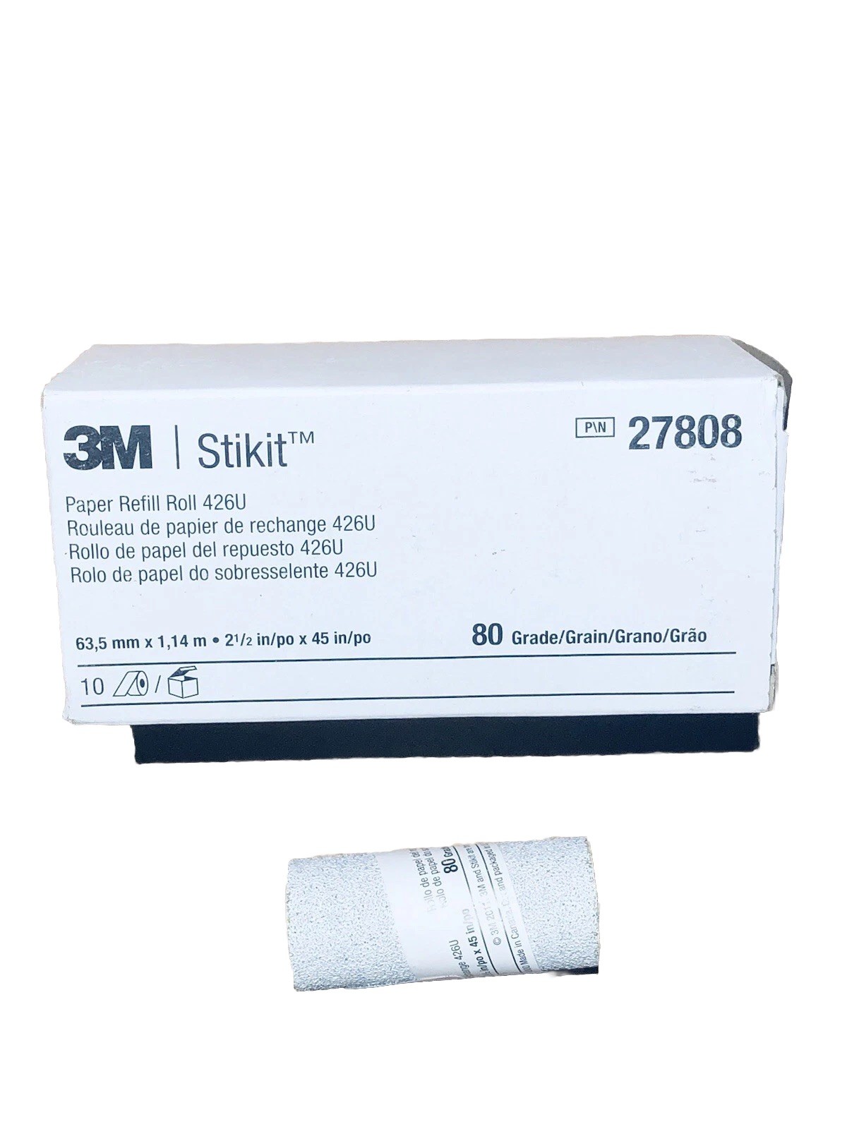 3M Stikit Paper Refill Roll 426U, 2-1/2” X 45” 80 A-weight 10 Rolls Bx