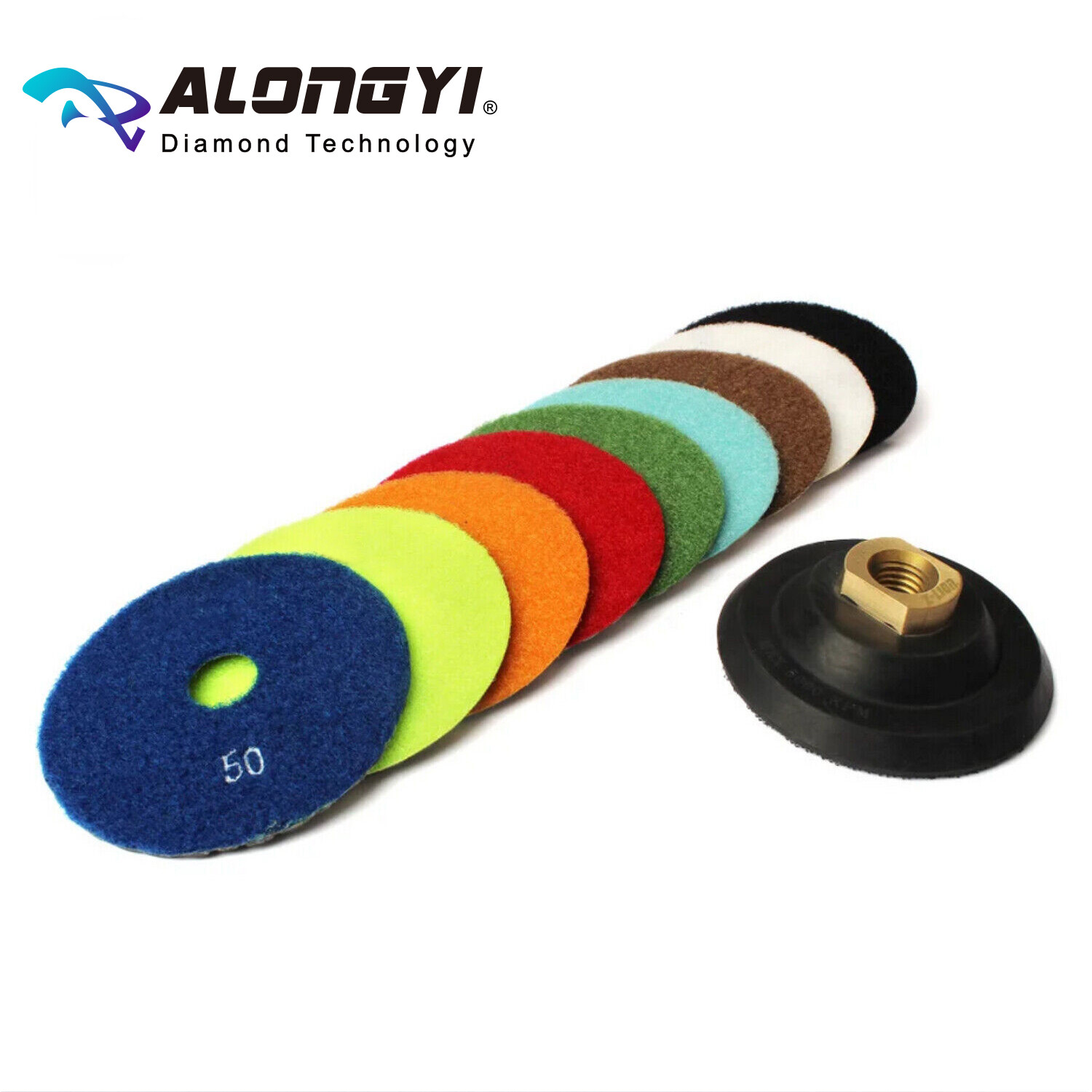 4″ Diamond Dry Polishing Pad With 5/8-11 Or M14 Arbor Backer Holder 10pcs/Kit