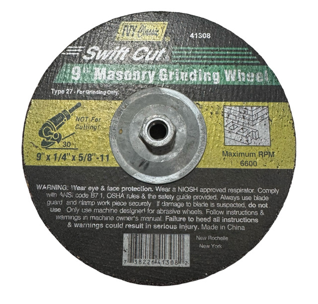 IVY Classic 9″ x 1/4′ x 5/8-11 Masonry Grinding Wheel T27
