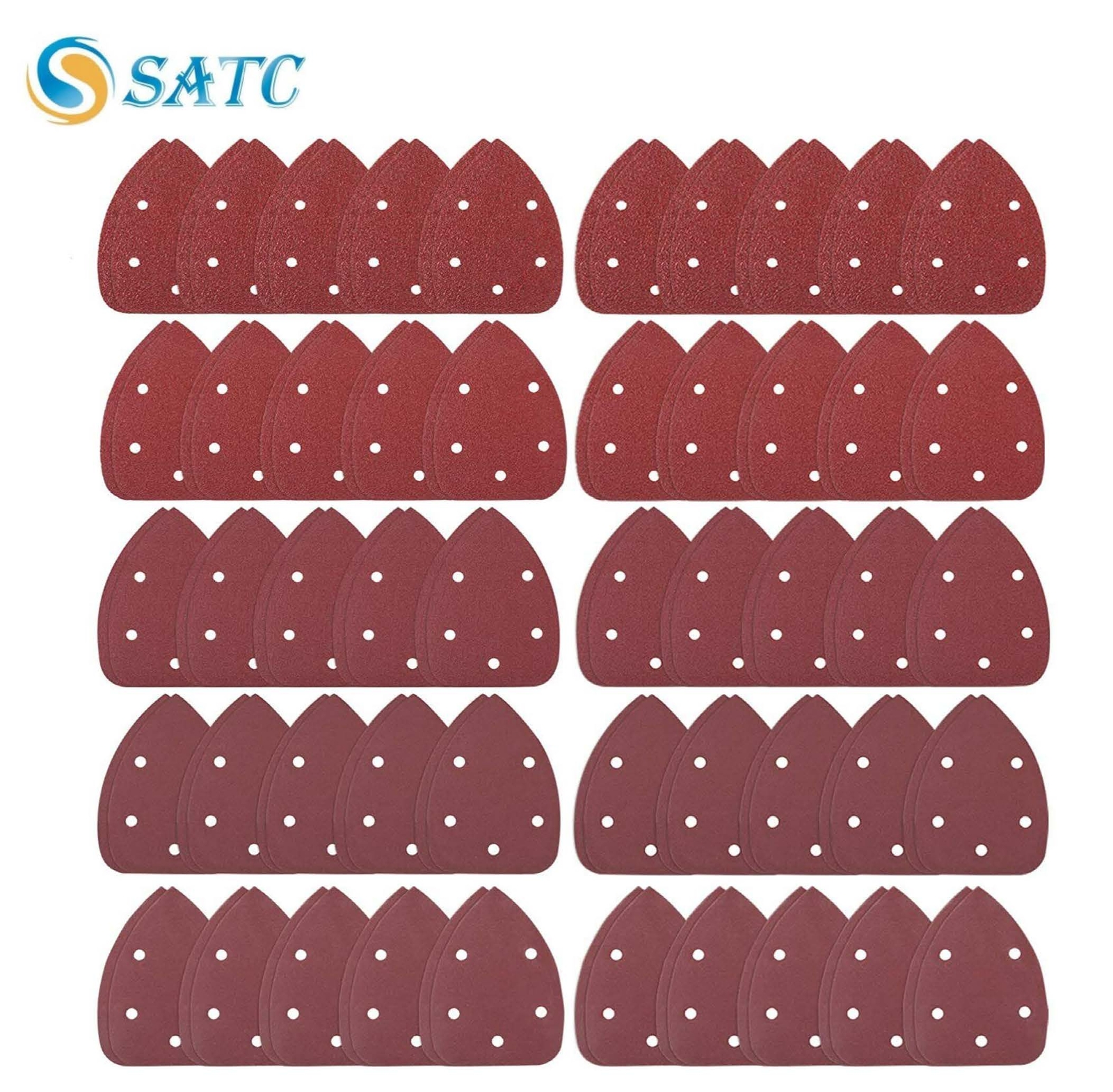 100PCS 5-1/2 x 3-1/2″ 5-Hole Mouse Detail Sanding Discs 40/80/120/180/240 Grit