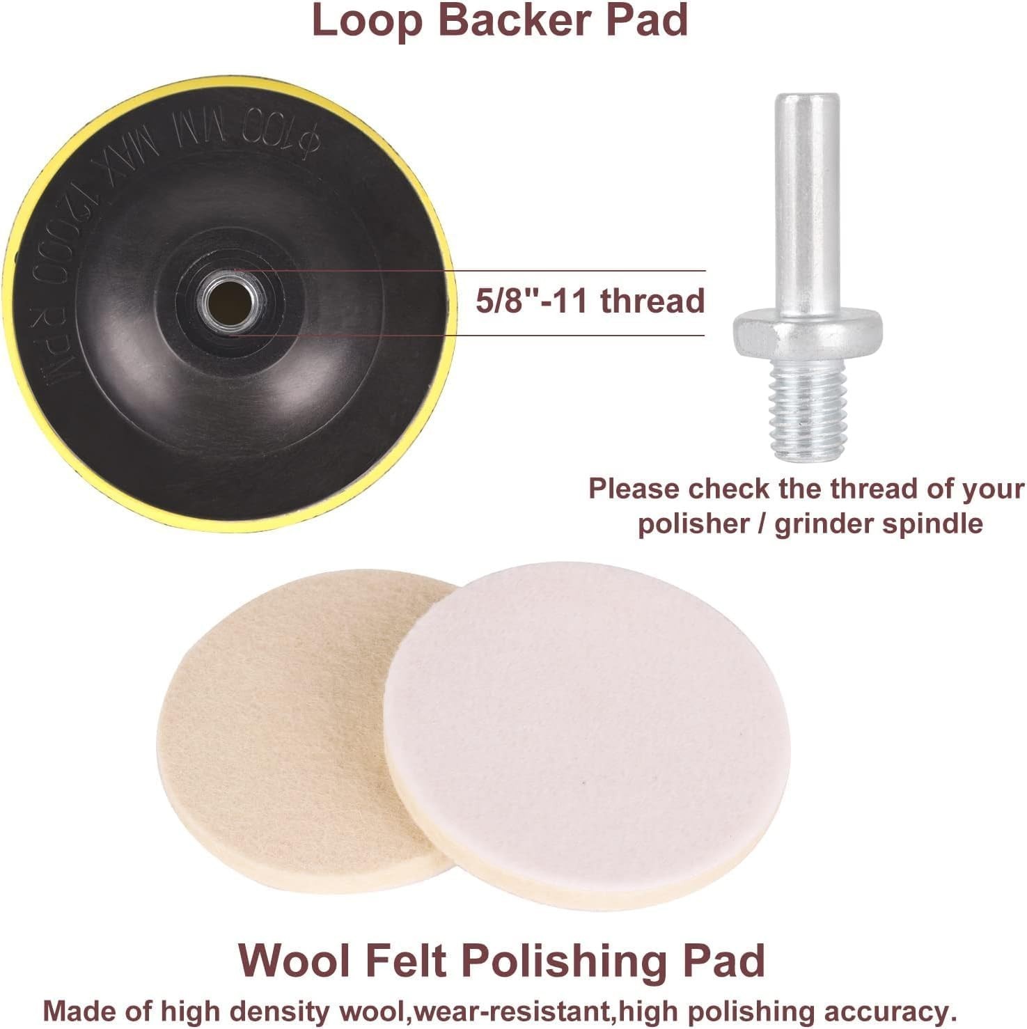 4″ Diamond Polishing Pads 12pcs Wet/Dry 50-6000 Grit for Granite Marble