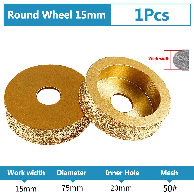 Vacuum Brazed Diamond Full Bullnose Edge Profile Grinding Disc Wheel Tool