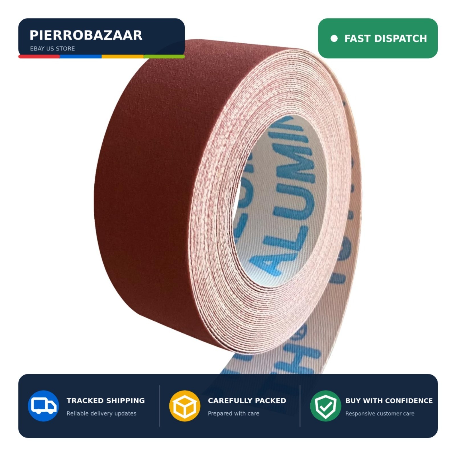 600 Grit Emery Cloth Sandpaper Roll 1″ x 19 Feet for Wood Metal Automotive