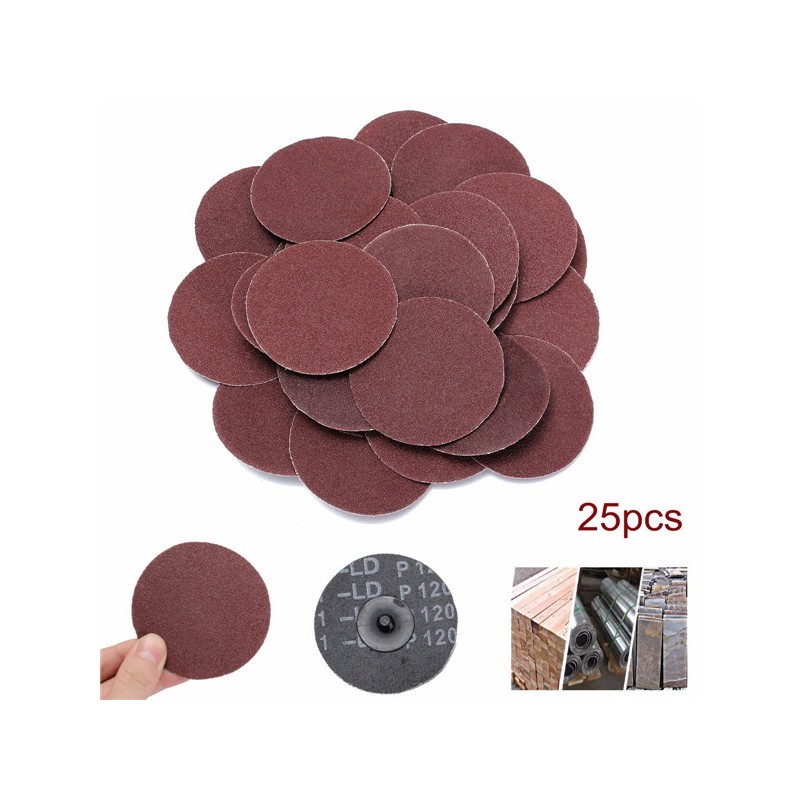IIT 120 Grit 3″ Sanding Discs Wheels With 3″ Mandrel Roll Lock R Style 82080
