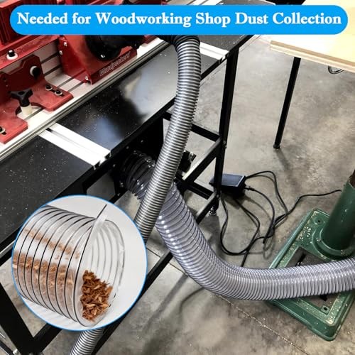 6″ x 50′ PVC Dust Collection Hose, 6 Inch Dust Collector Hose for Shop