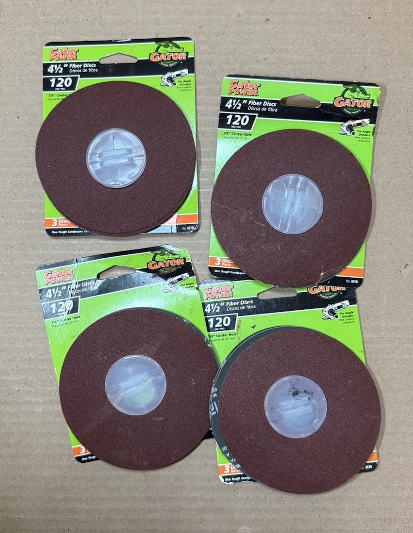 Ace Gator & 3M 4-1/2” & 5” Sanding Disc Set 50/60/80/100 Grit 112 Pcs Total