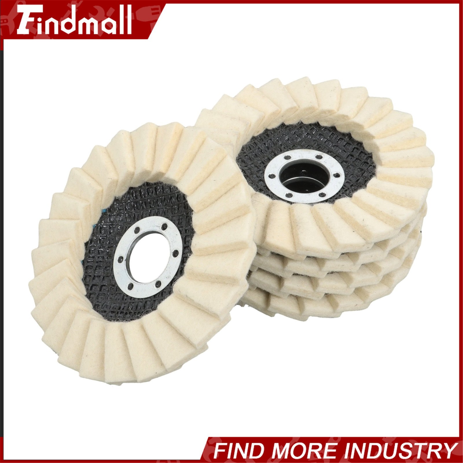 Findmall 8 Pcs Wool Polishing Wheel Disc and Polishing Compounds Set 4.5″ x 7/8″