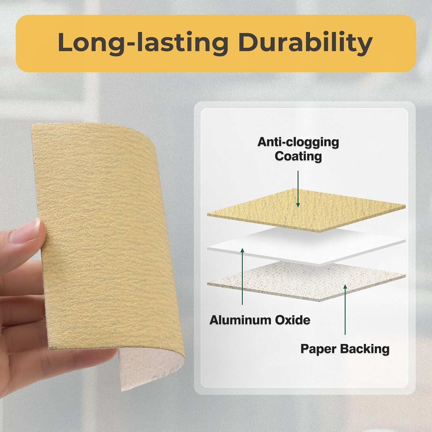 100PCS 4.5X5.5In / 115X140mm 1000 Grit Gold Sanding paper Sheets For Wood&Metal