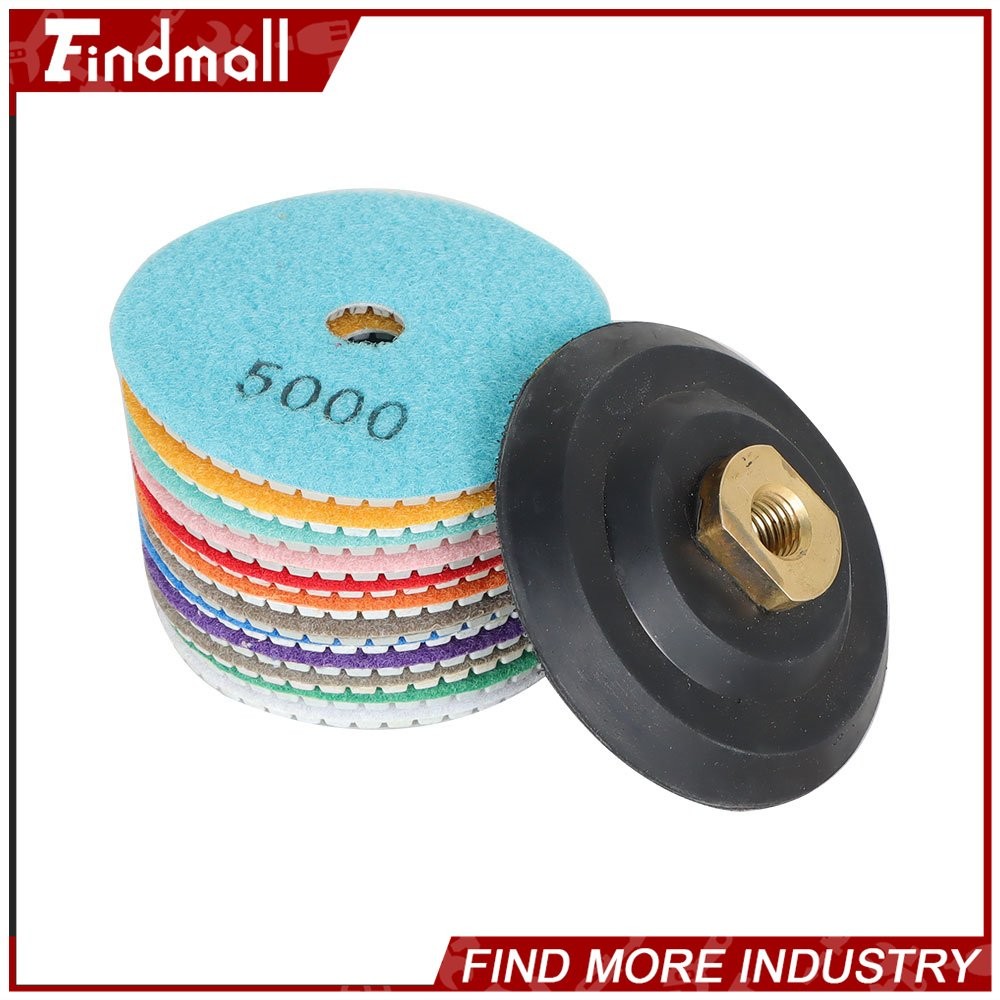 Findmall 13 Pack 4 Inch Diamond Polishing Pads With 5/8″ -11″ Backer Pads New
