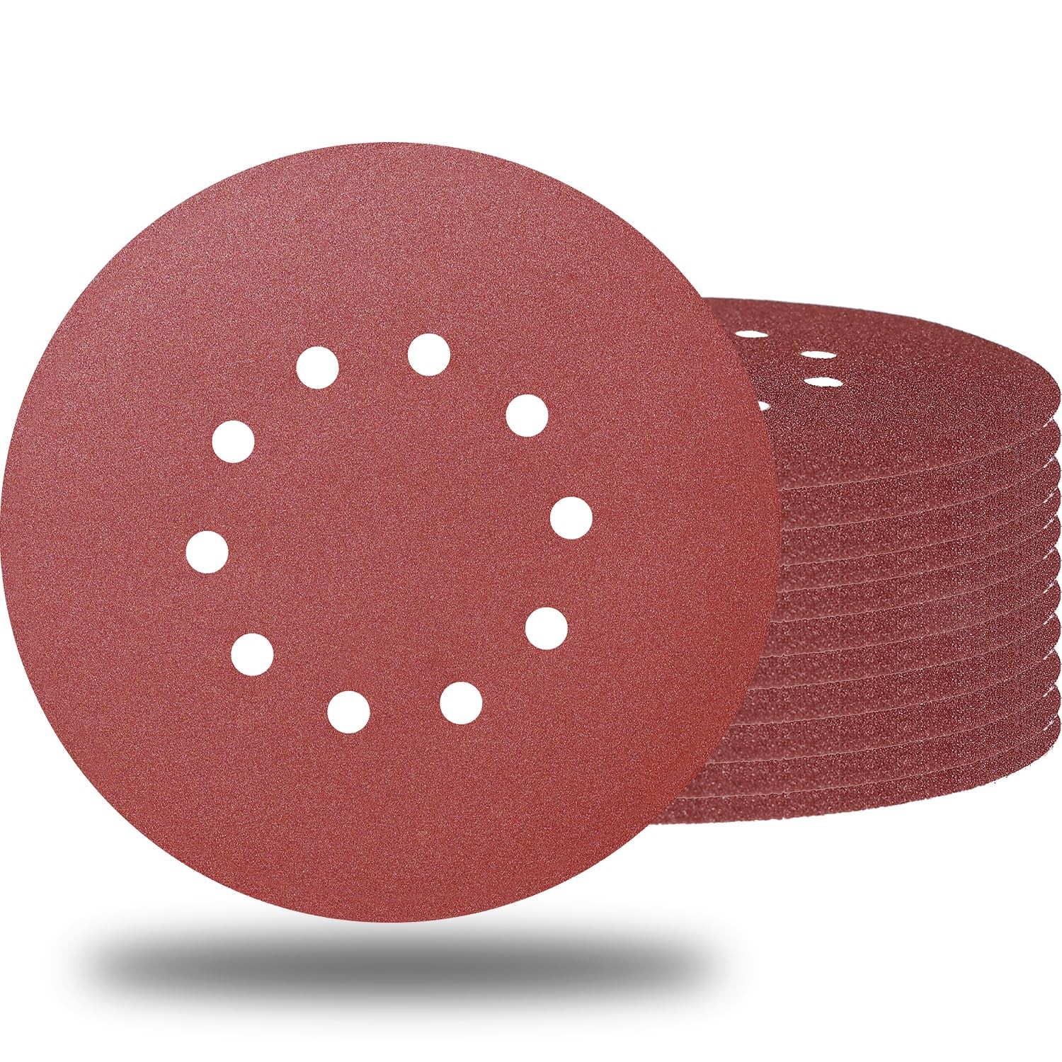 9 Inch 240 Grit Drywall Sandpaper 10 Hole Hook Loop Aluminum Oxide Discs