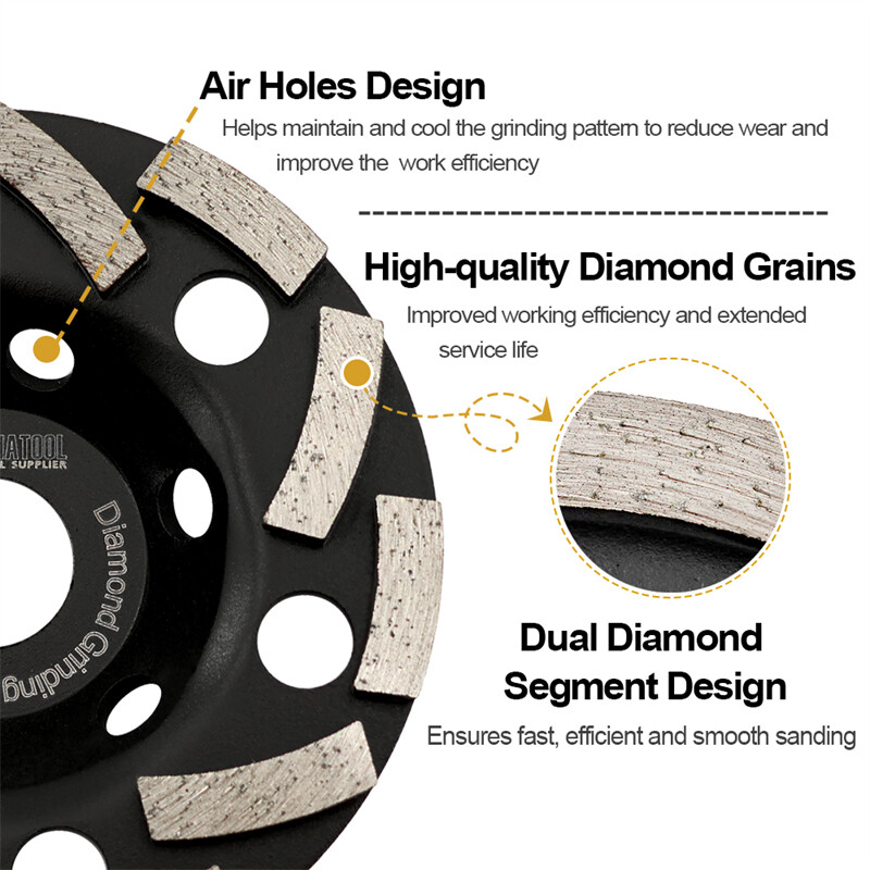 SHDIATOOL 4.5″/5″ Diamond Grinding Wheel For Grinding Concrete Granite Stone