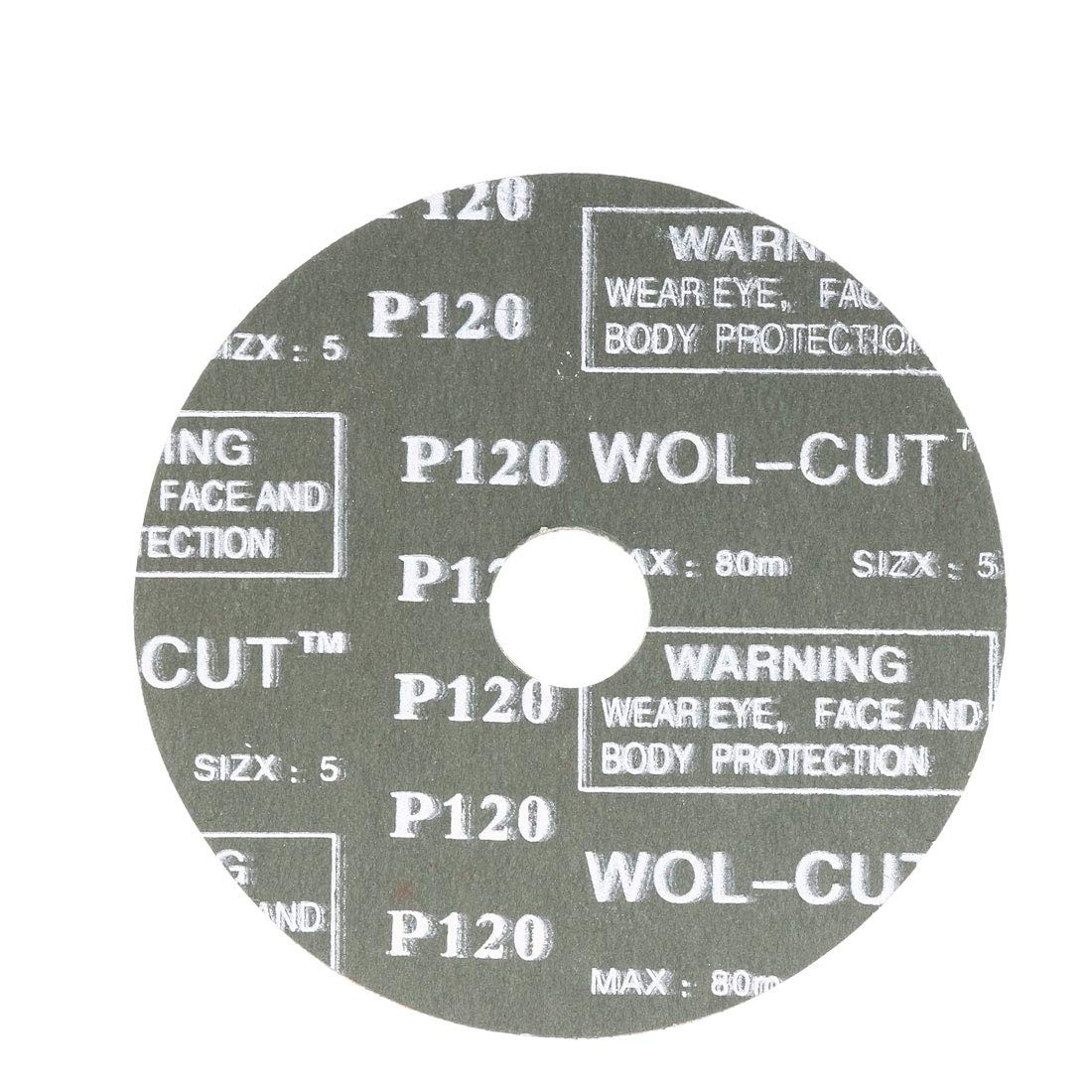 uxcell 5-Inch x 7/8-Inch Aluminum Oxide Resin Fiber Discs, Center 120 Grit