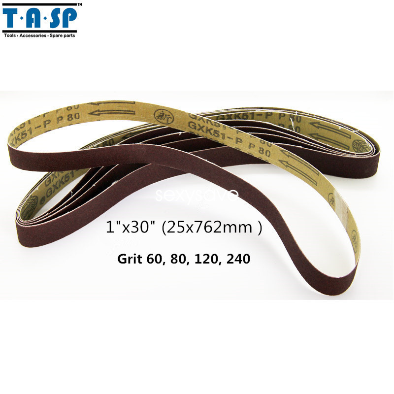 5PC Sanding Belt 1″x30″ 25x762mm Grit 60 80 120 240 for Abrasive Sander Tools