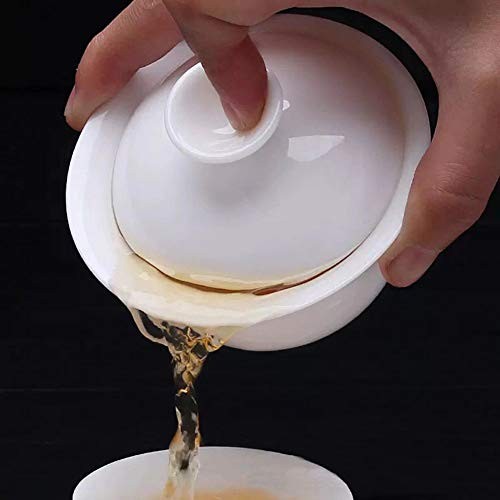 Traditional Gaiwan Tea Set with Lid and Saucer – Classic White Cup