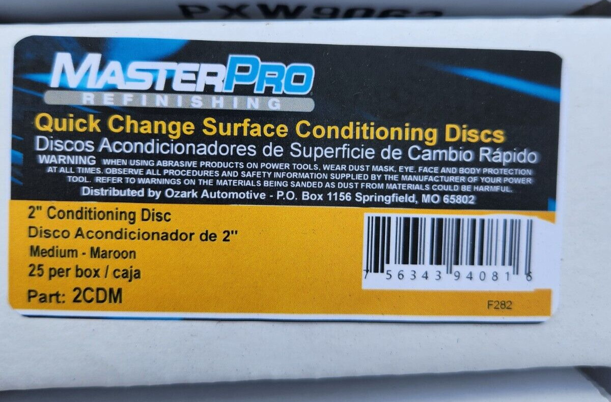 (25 Pk) MasterPro Refinishing 2CDM 2 Inch Diameter Medium Grit Conditioning Disc