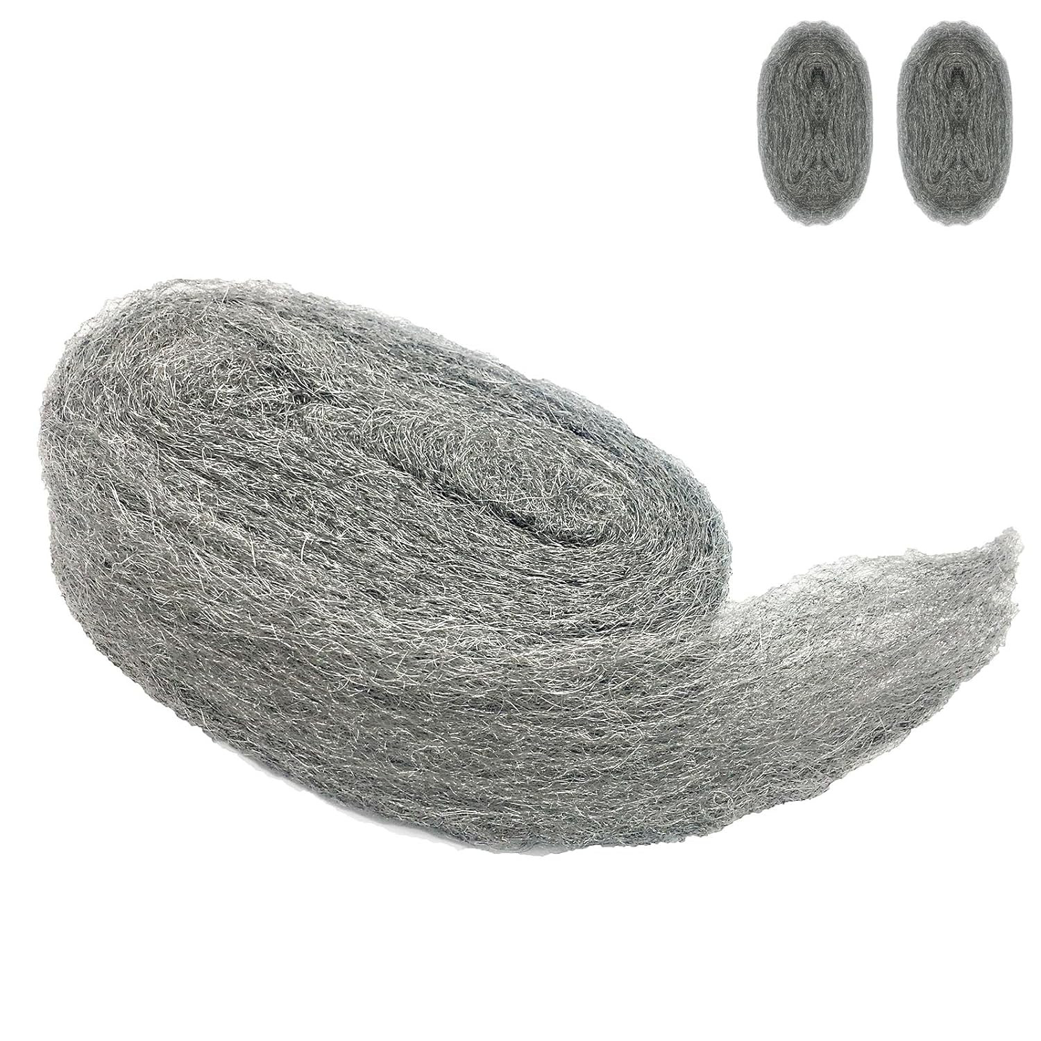 Steel Wool Mice Control 2 Pack 3″x10 Ft Hole Fill Wire for Rodent Gap Blocker