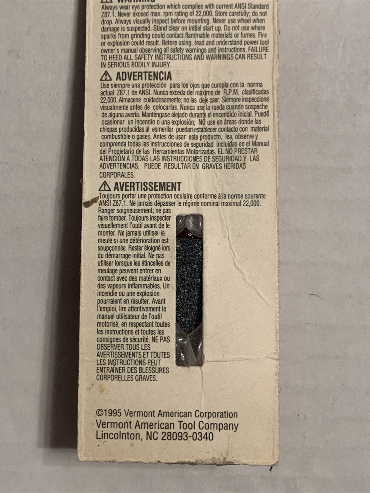 Vermont American 11/16 in x 1-1/4 in Grinding Bit Point #16702 with 1/4″ shank