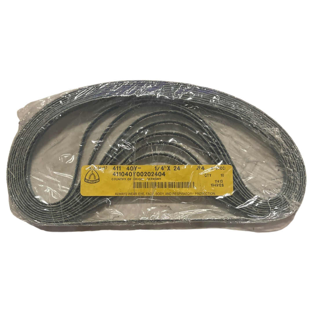 Klingspor 1/4″ x 24″ Abrasive Belt 40 Grit Zirconia Alumina 10 Pack