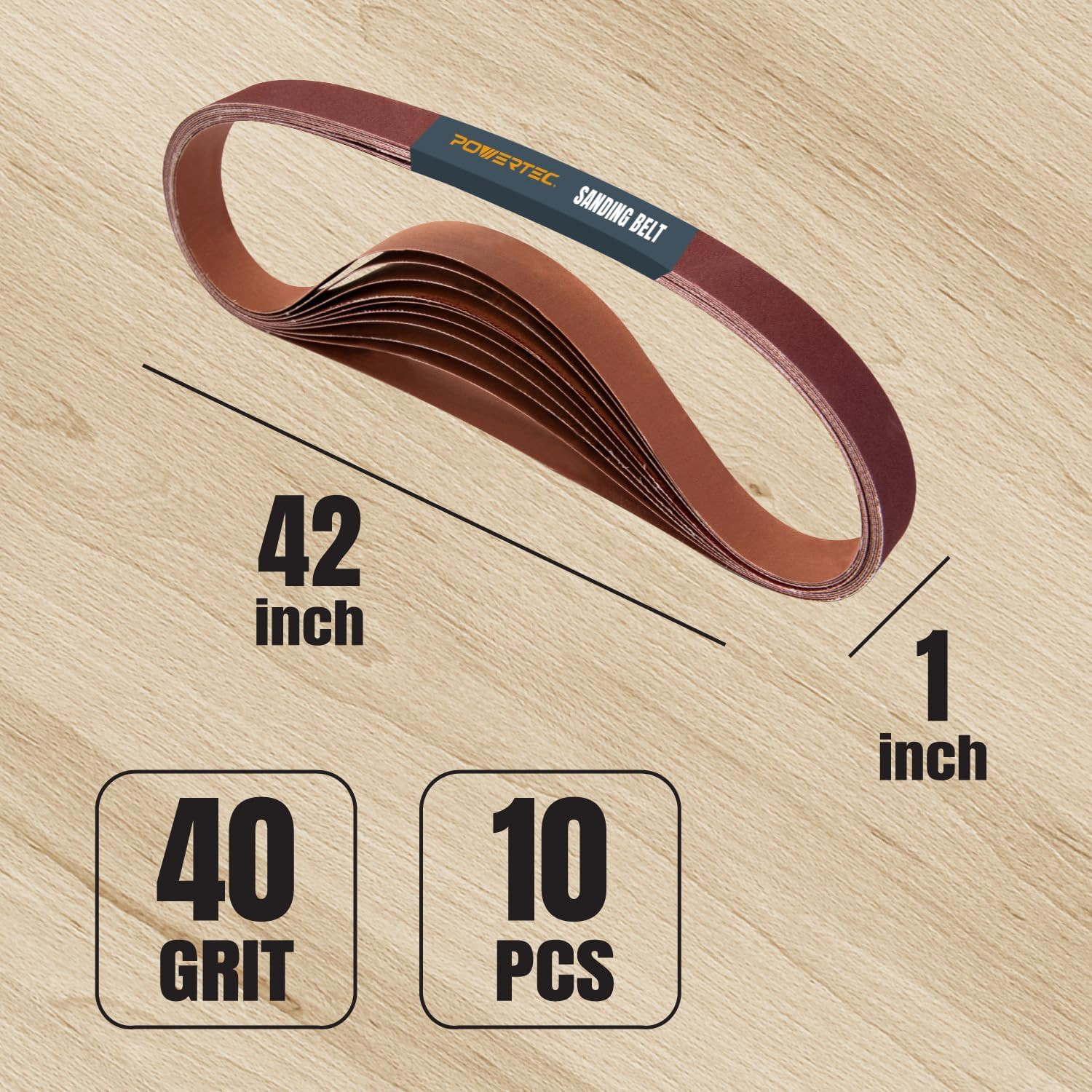 414204A 1 X 42 Inch Sanding Belts, 40 Grit Aluminum Oxide Belt Sander Sanding Be