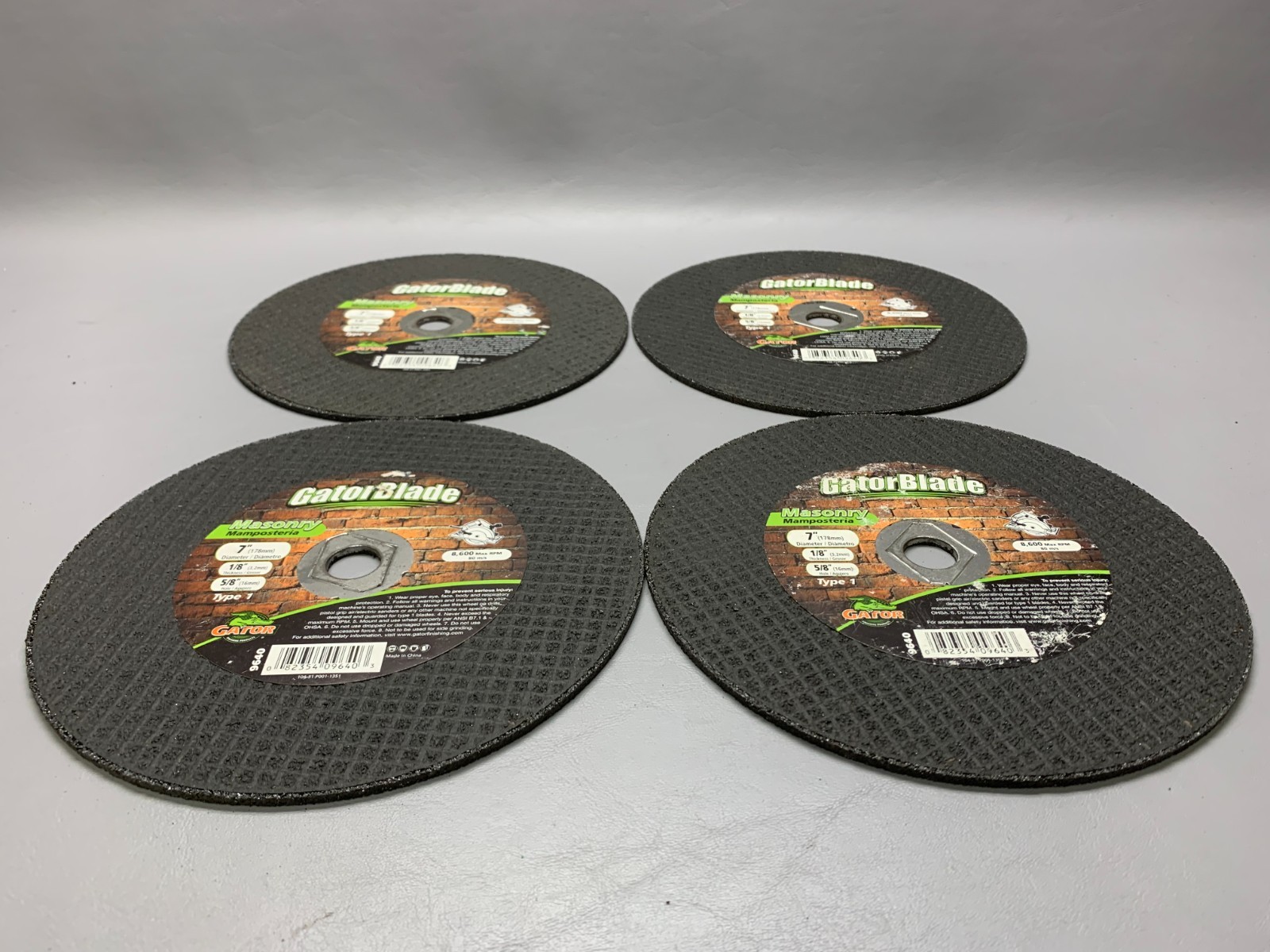 Gator 9640 Carbide Grain Masonry Cutting Wheel 7 x 0.12 x 0.62 in. – Lot of 4