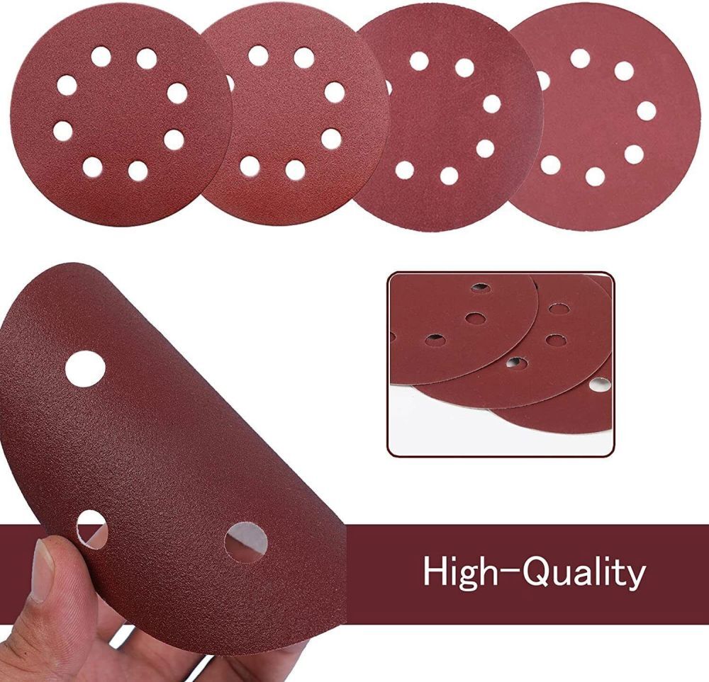 5″ Sanding Discs 8-Hole 60-10000Grit Hook Loop Sander Orbital Sandpaper Paper US