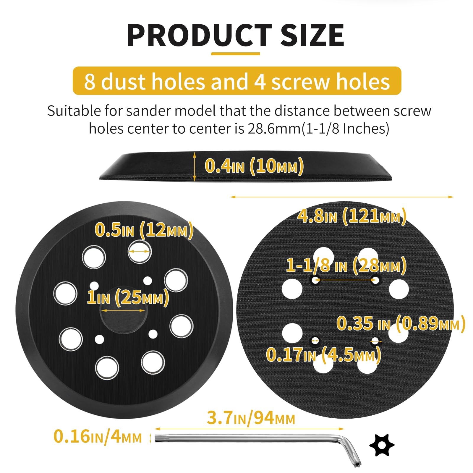 Sander Pad for Milwaukee, 2 Pack 5 Inch 8 Hole Orbital Sander Pad for Milwaukee