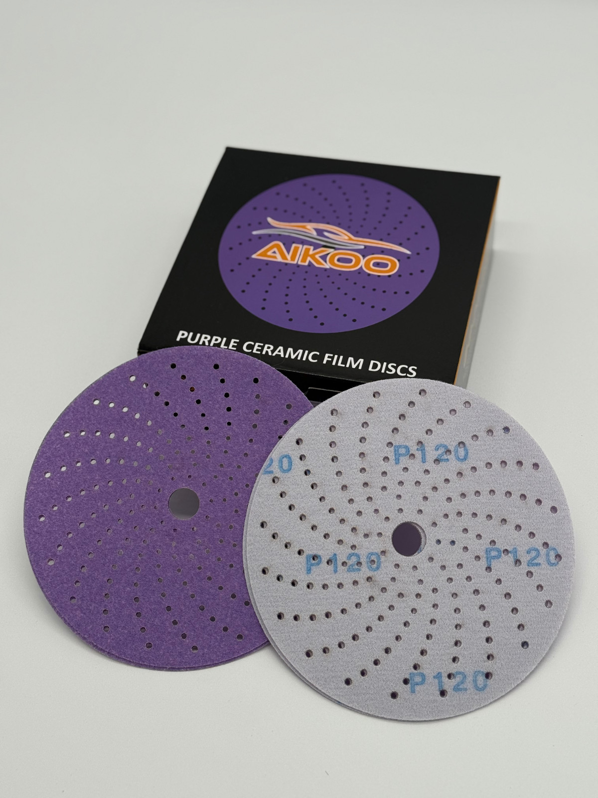 AIKOO 6″ Hook & Loop Ceramic Multi-hole Sanding Discs Orbital DA Sanders Paper