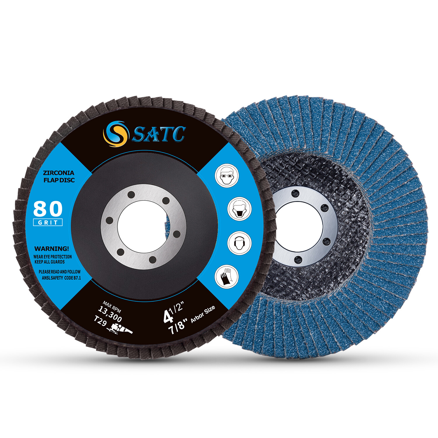 40PCS 4-1/2″×7/8” 80 Grit T29 Premium 115MM Zirconia Flap Disc Sanding Grinding
