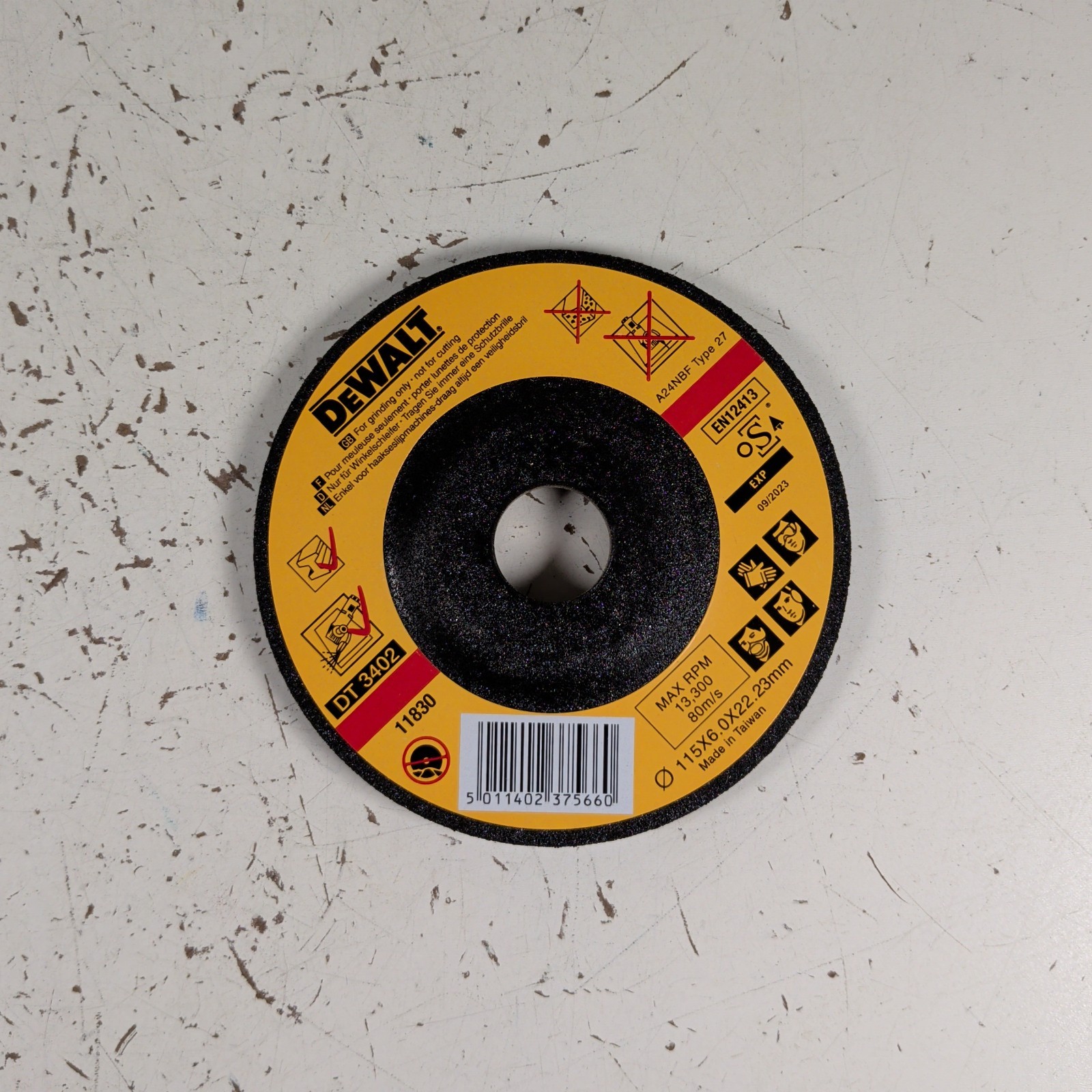 Dewalt DT3402 4.5″ Metal Grinding Wheel Disc 1/4″ Yellow 4-Pack Angle Grinder