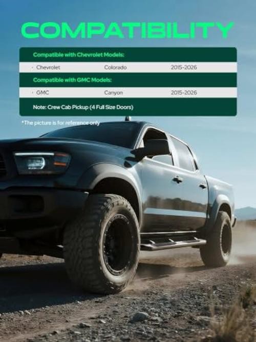 4.25 Inch Running Boards for Chevy & GMC, Crew Cab | Compatible with Colorado