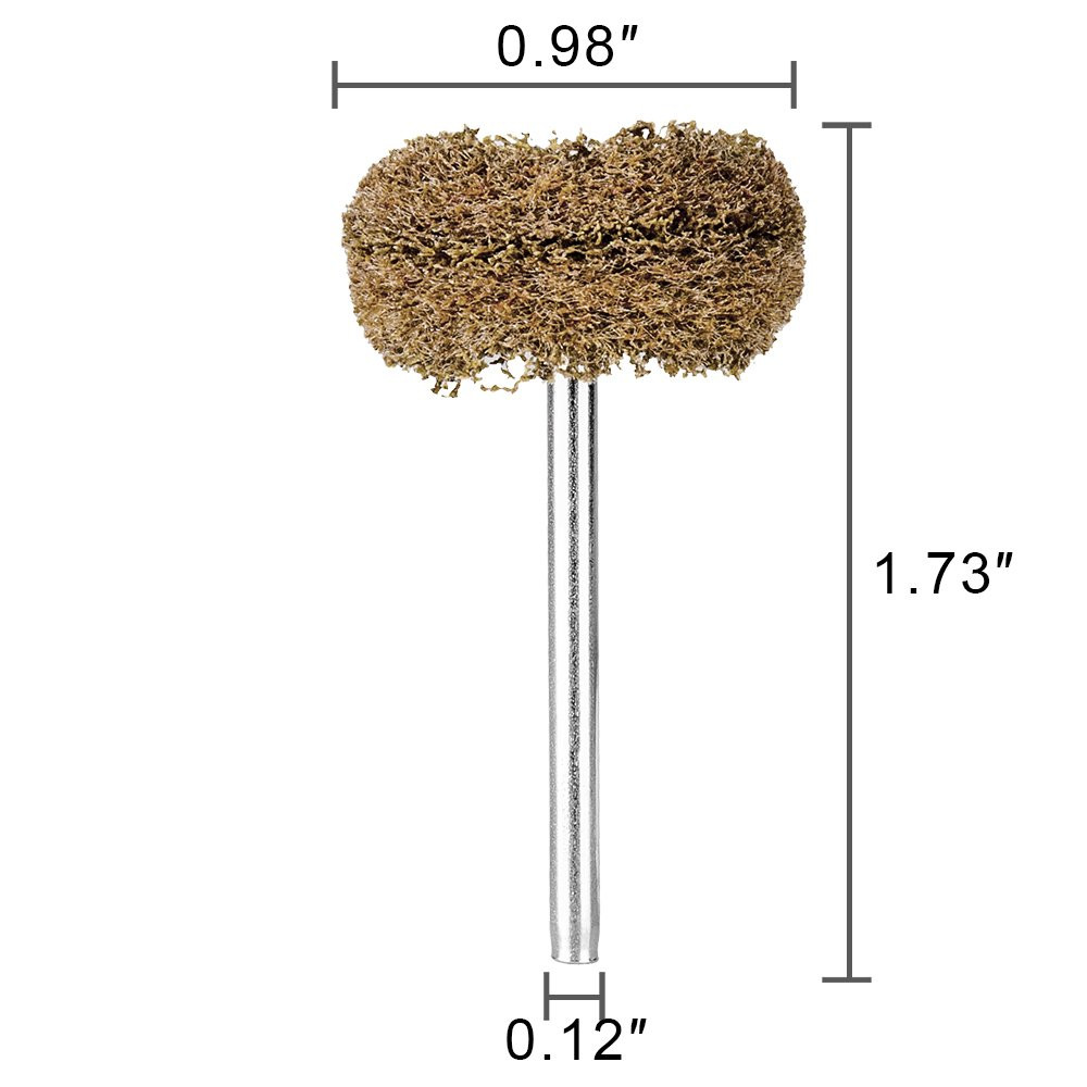 1″ Brown 120 Grit Abrasive Buffing Polishing Wheels Burr for Rotary
