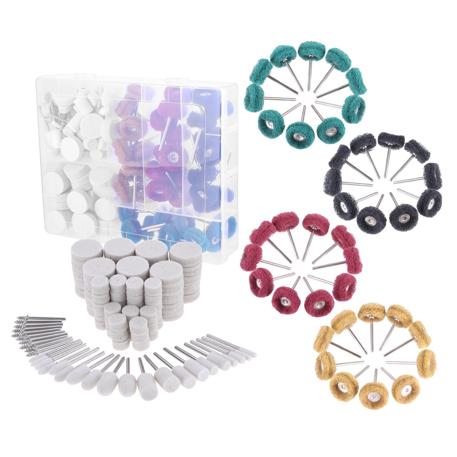 140PCS Buffing Wheel Polishing Kit with 1/8″ Shank for Dremel Rotary Tools