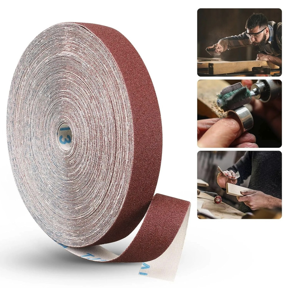 1pc 5M Emery Cloth Sandpaper Roll 1Inch Wood Metal Polishing Tape – NEW