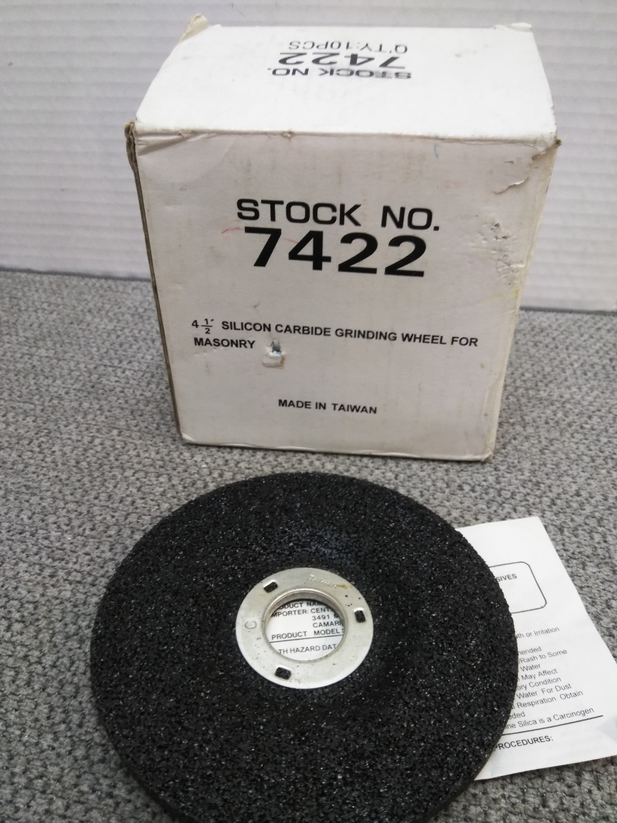 NEW 4-1/2″ x 1/4″X7/8″ SILICONE CARBIDE GRINDING WHEEL FOR MASONRY (10PK) TAIWAN