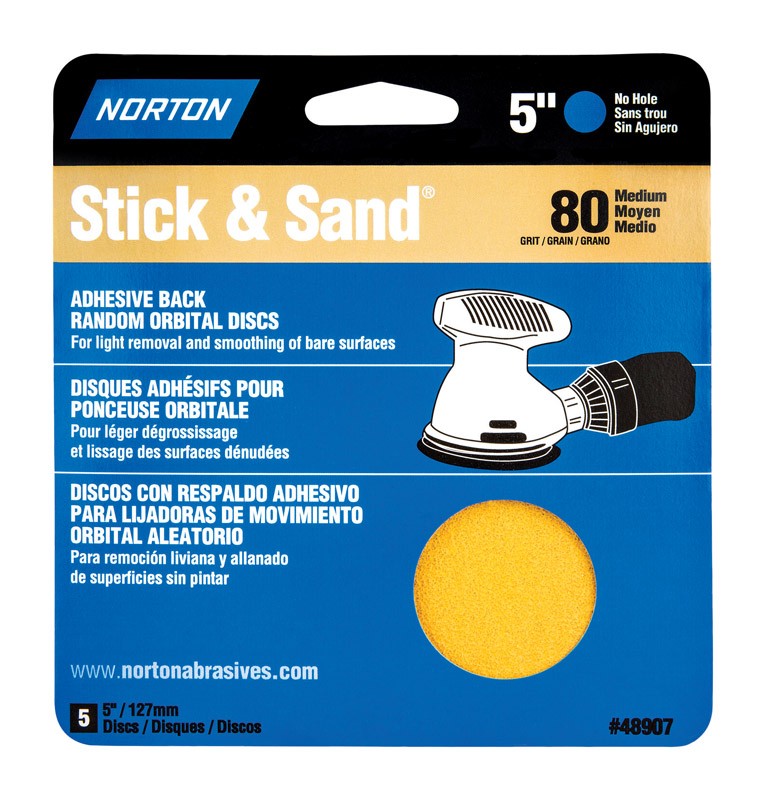 Norton 7660705455 80-Grit Aluminum Oxide Coarse Stick & Sand Abrasive Disc 6 in.