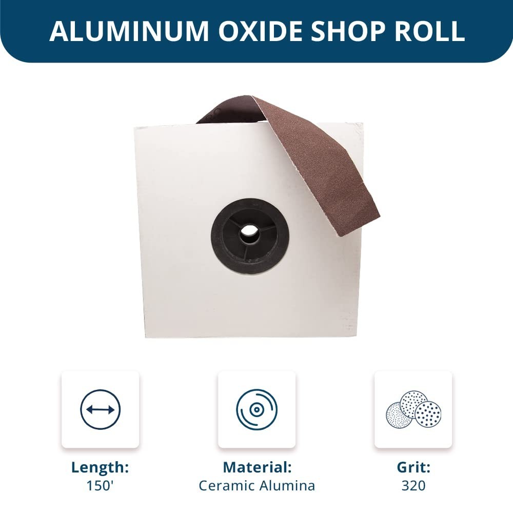 Versatile 2″ x 150′ Aluminum Oxide Emery Cloth Roll – Industrial Grade 320 Grit