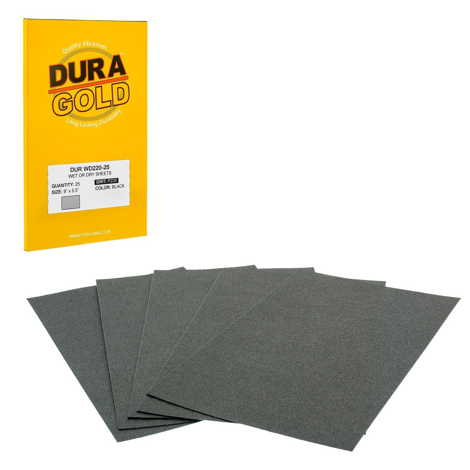 Durable 220 Grit Sandpaper Sheets – 5-1/2″ x 9″ for Precision Auto & Wood Finish