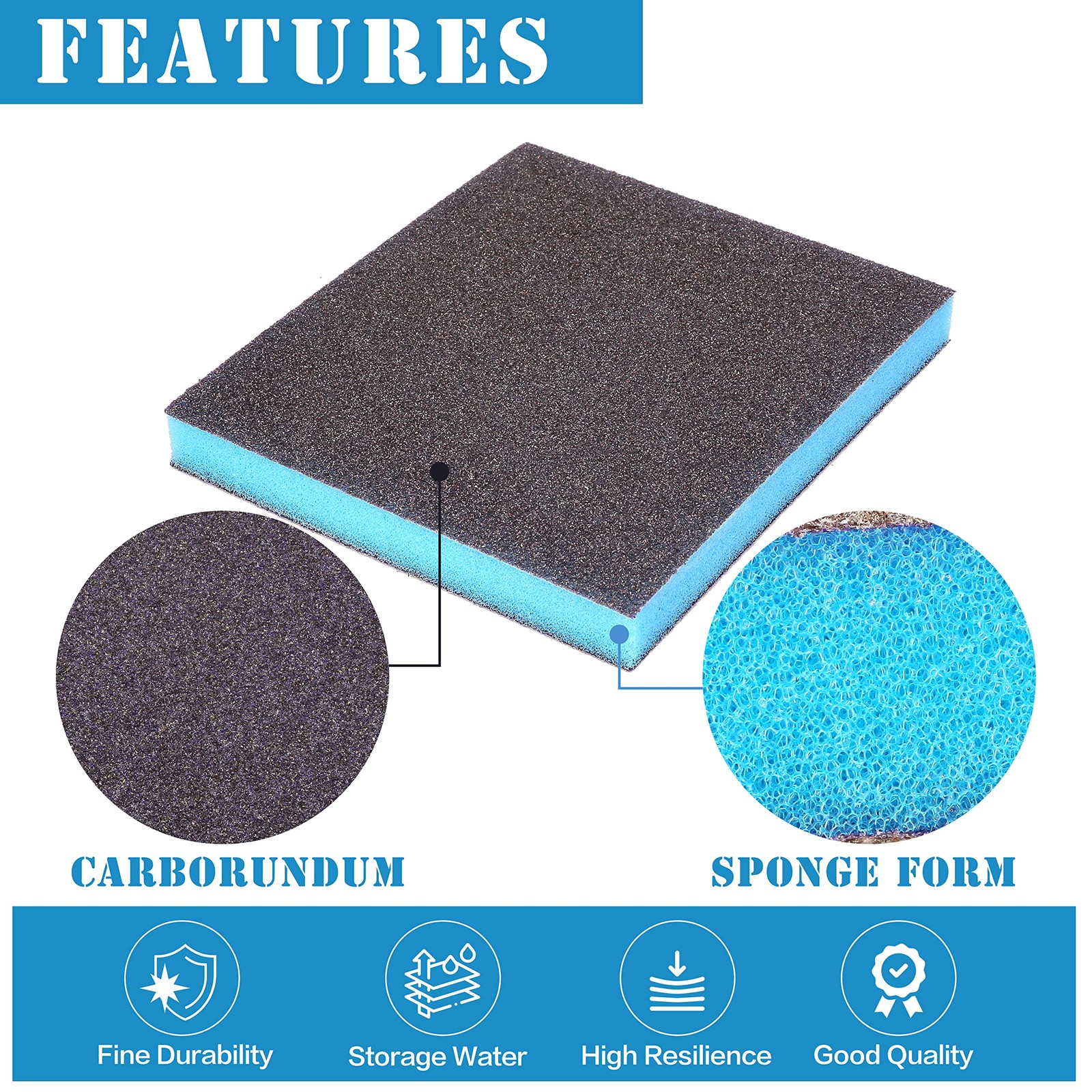 16 PCS 280 Grit Sanding Sponge Blocks Washable Wet Dry Wood Metal Paint Drywall